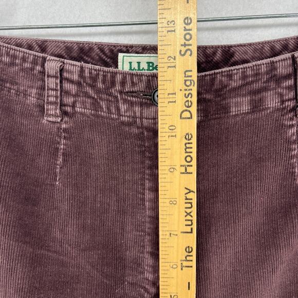 LL BEAN Pants Womens 12 M Tall Corduroy Straight High Rise Purple HK VTG - Picture 11 of 14